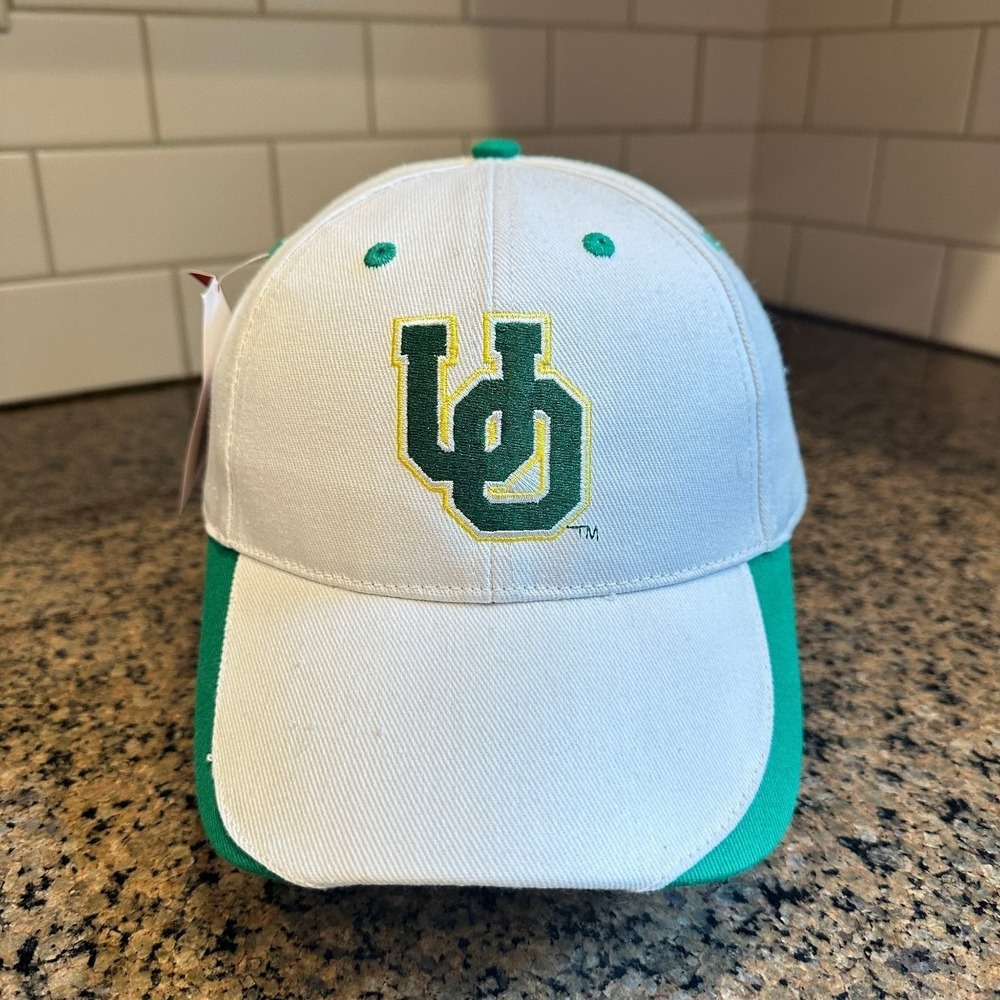 Vtg Oregon Ducks Hat Buffalo Outdoors Baseball Cap Adjustable White Deadstock